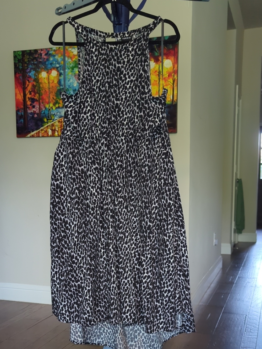 torrid Black and White Leopard-Print Sleeveless Casual Dress